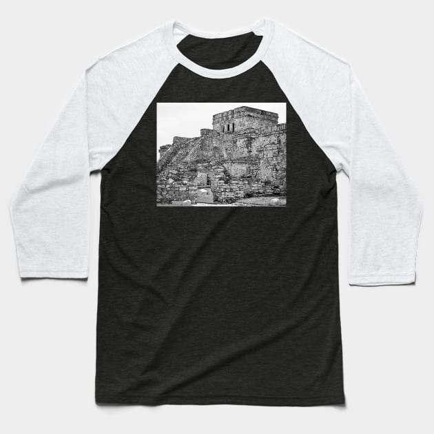 Mayan Ruins Baseball T-Shirt by KirtTisdale
